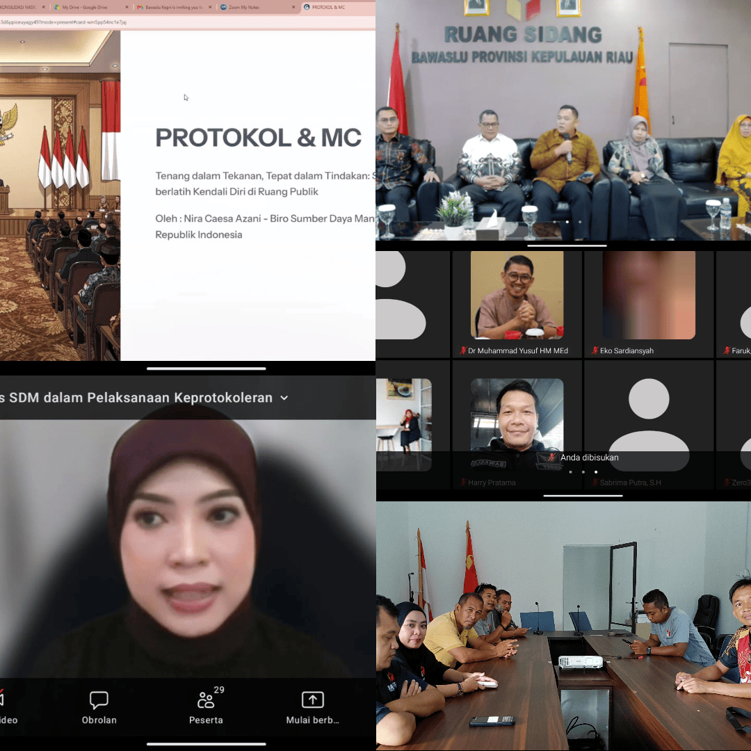 Bawaslu Kabupaten Lingga Ikuti Penguatan SDM Protokol dan MC yang diselenggarakan Bawaslu Provinsi Kepulauan Riau